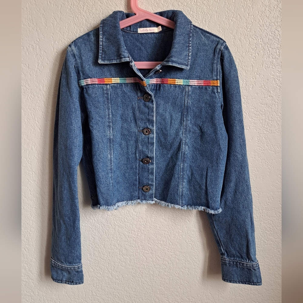 Le Lis Petit Girls Denim Button Front Jacket Size 12